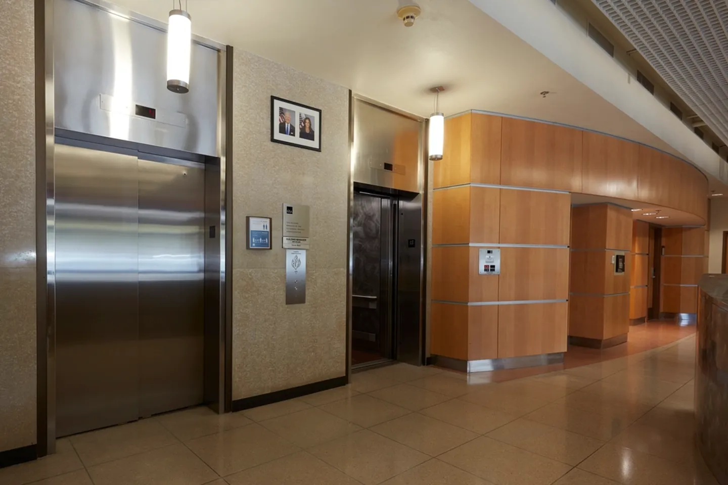 A calm, modern healthcare facility corridor planned for patient flow.